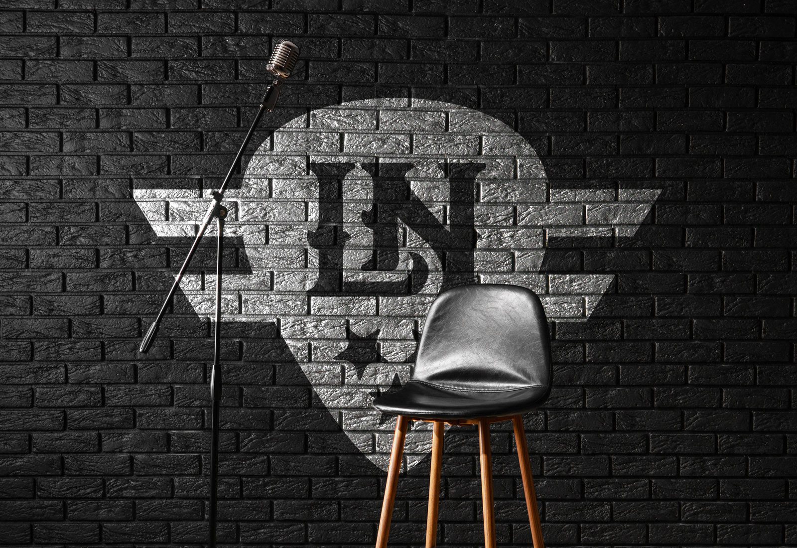 Silver Logo Painted on Brick Wall Little Nashville